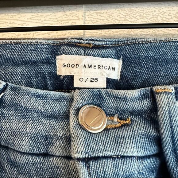 GOOD AMERICAN Good Legs Deep V Yoke Skinny Jeans in Indigo005 Size 0/25 - Picture 7 of 11